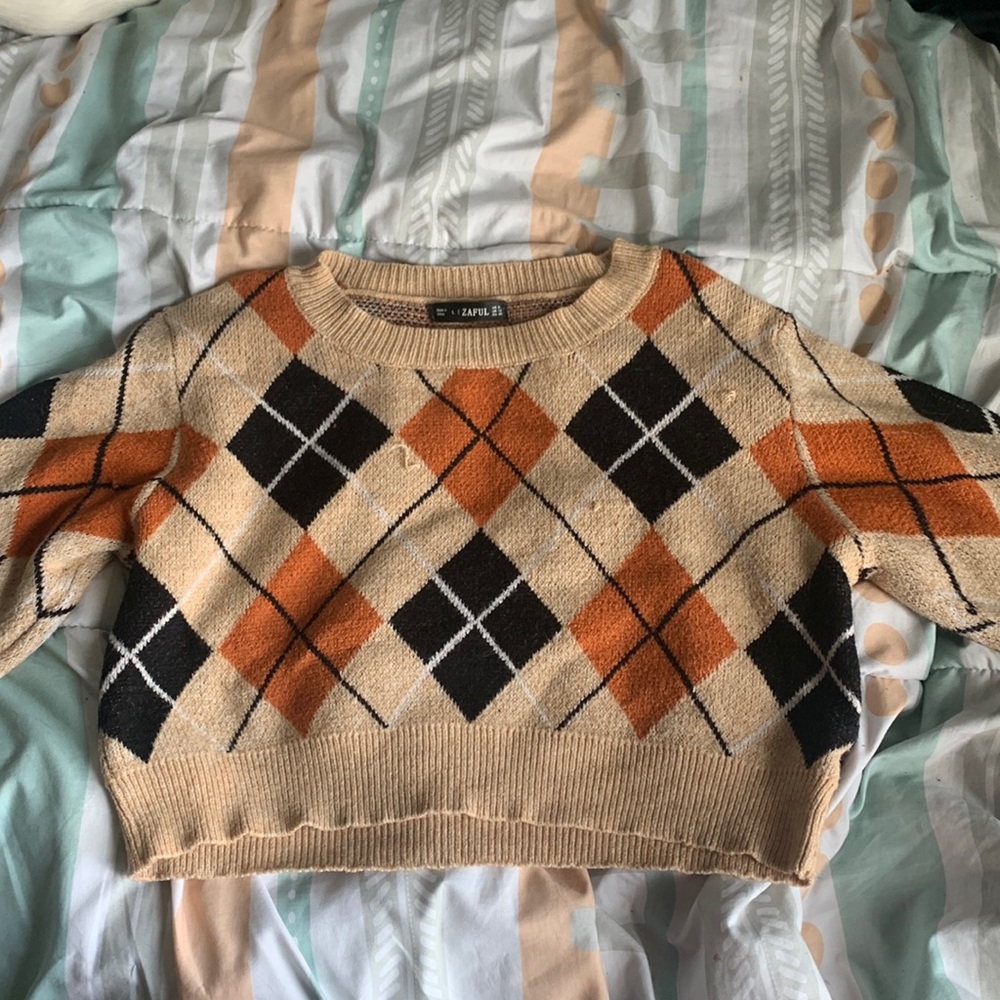 Cropped orange sweater from Zaful